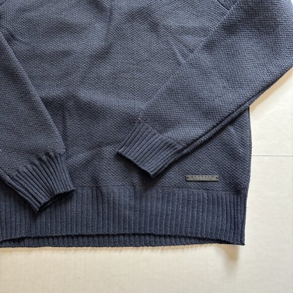 buffalo david bitton Blue Quarter Zip Sweater Size Medium Fleece Lined - Picture 3 of 7